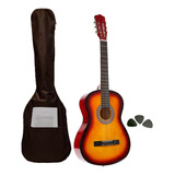 Guitarra Criolla Clasica Nuevas Calidad Con Funda Pua Manual Color Naranja