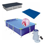 Kit Piscina 3700l Com Capa Forro Filtro 110v E Bola Princesa