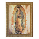 Cuadro Virgen De Guadalupe Copia Fiel 63x81cm Marco Dorado