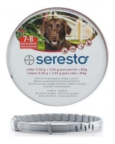 2 X Collar Antiparasitos Seresto Para Perro +8kg Pethome