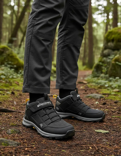 Zapato Hiking Discovery Di2022 Para Joven Color Negro E5