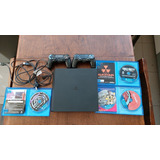 Play Station 4 Slim 500 Gb + 2 Joysticks + 4 Juegos Físicos 