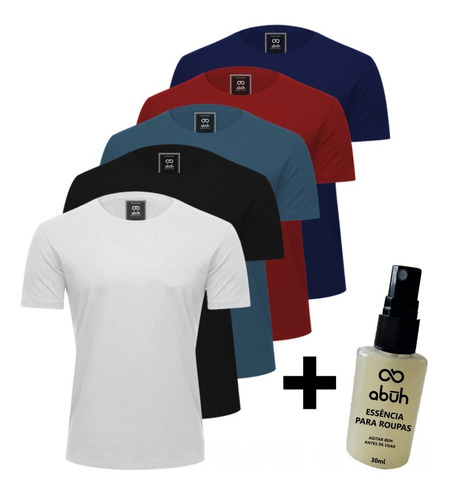 Kit 5 Camisetas Camisa Blusa Masculina Básica Lisa Algodão