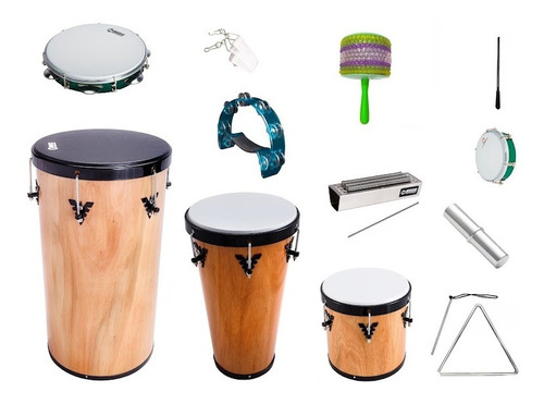 Kit Percussão Md: Tantam Timba Repique Pandeiros Afuchê +