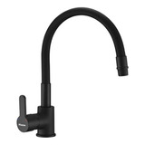 Griferia Negra Cocina Flexible Monocomando Piazza 10017ne 