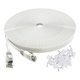 Cable Ethernet Cat6, 100 Pies/rj45/blanco