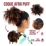 Coque De Cabelo Puff Afro Cacheado-finalização De Penteados Cor Castanho Com Californiana Acobreado Cor T1b/30