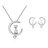 Juego De Collar Aretes , Set Joyería En Plata 925 Mujer