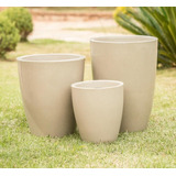 Kit 3 Vasos Lisos Luxo Plantas Varanda Jardim 3 Tamanhos 