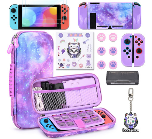 Kit De Accesorios Para Nintendo Switch Funda (morado Galaxia