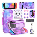 Kit De Accesorios Para Nintendo Switch Funda (morado Galaxia