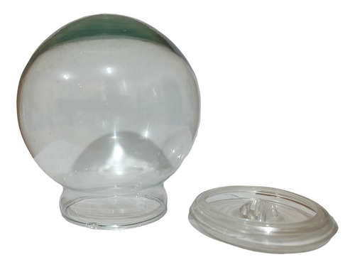 Florero Esfera De Vidrio Burbuja R5 Con Tapa Con 6 Pz