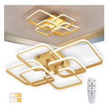 Lustre Sobrepor Led Sala Jantar Quarto 3 Cores Control 70cm Cor Dourado 110v/220v