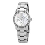 Reloj  Para Mujer 28686 Cristal Blanco Con Esfera De Nacar