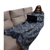 Cobertor De Tv Com Mangas  Adulto 1,90m X 1,50m  - Cor: Onça