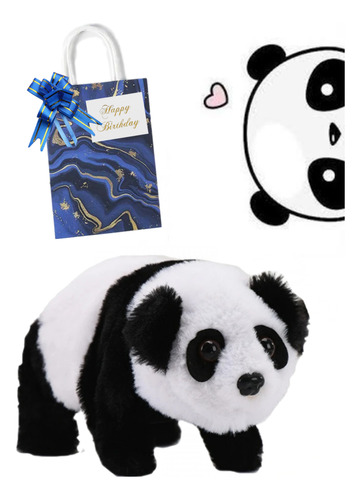 Oso Panda Robot Mascota Peluche Camina Juguete + Bolsa