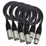 4 Unidades - 3 Foot - Quad Equilibrado Custom Cable Del Micr