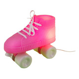 Abajur Infantil Quarto Bebe Menina Luminária Patins Rosa