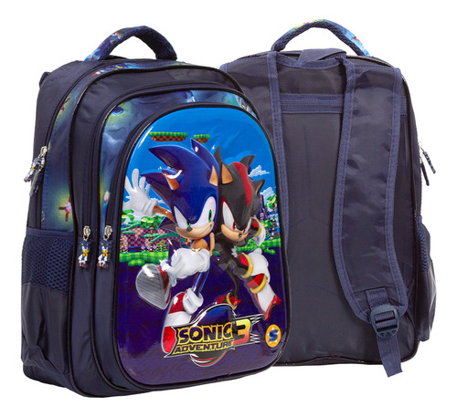 Bolsa Mochila Infantil Escolar Sonic Shadow Costas Promoção