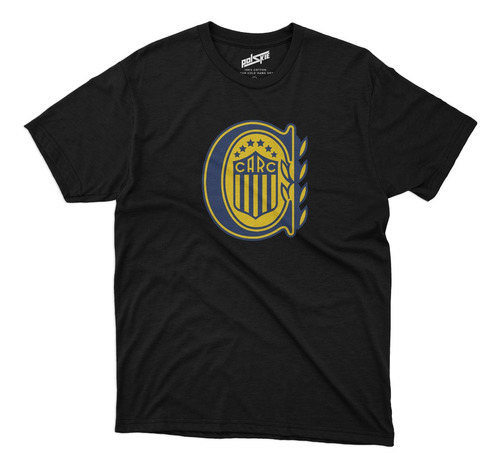 Remera Futbol Rosario Central Escudo En El Pecho Negro