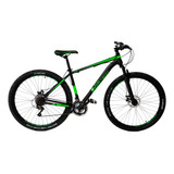 Bicicleta Mtb Overtech R29 Acero 21v Freno A Disco Pp Color Negro/verde/verde Tamaño Del Cuadro S