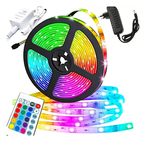 5m Luz Fita Led Colorida 3528 Rgb Quarto Sala Escritório