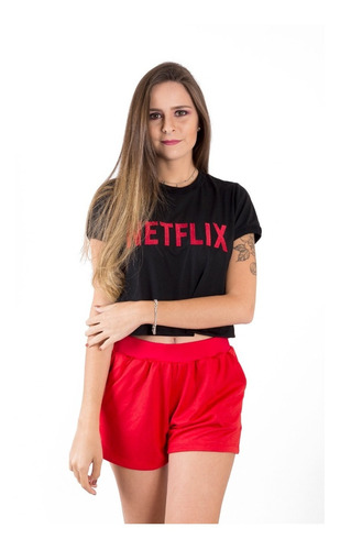 Pijama  Tumbir Feminino Com  Bordado Netflix 