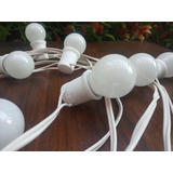 Guirnalda Blanca 5mts. 10lámparas Led Gota 1watt Luz Cálida