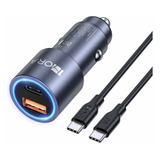 Cargador Para Auto 38w Rápida Pd 20w Y Qc 3.0 18w Con Cable 