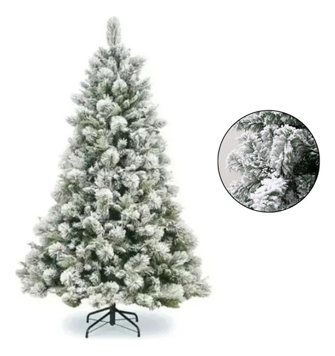 Arvore De Natal Pinheiro Nevada Luxo Verde 1,50m 412 Galhos