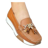 Mocasin Calzado Casual En Cuero Damas  35/40