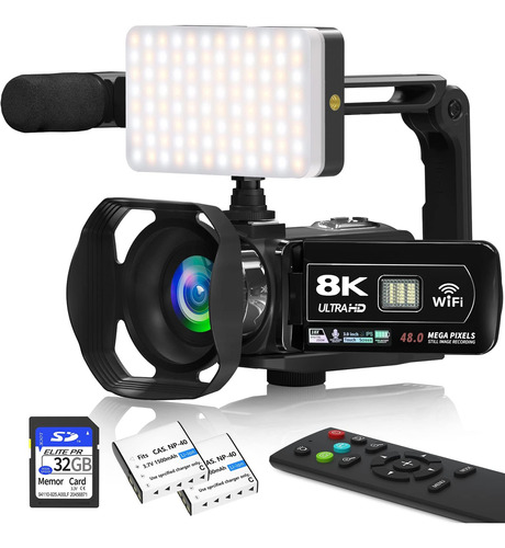 Vetek Videocámara 8k Videocámara 48mp Uhd Wifi Ir Visión Noc