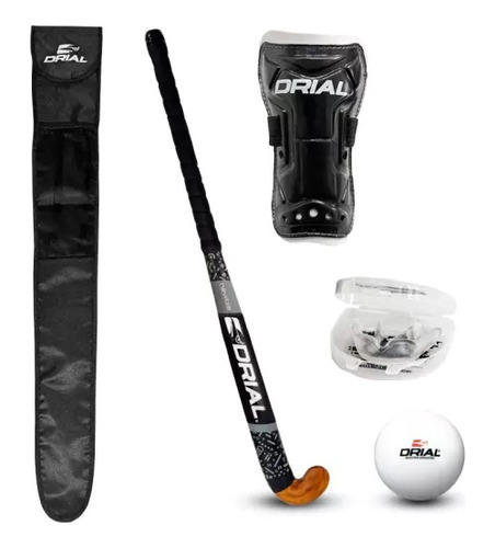 Combo Hockey Drial Palo + Funda + Canilleras + Bucal + Bocha