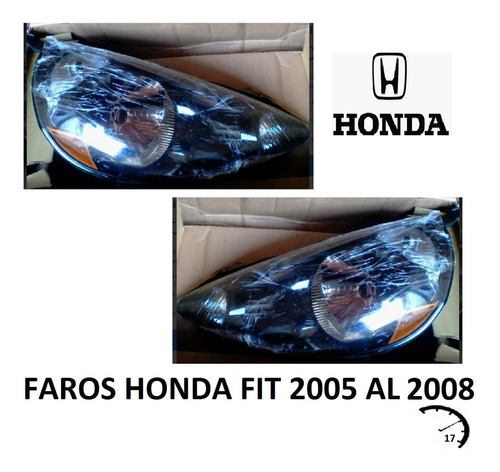 Faro Izquierdo  Honda Fit 2005 2006 2007 2008 Fondo Negro Foto 2