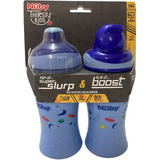 2 Pack Vaso Nuby Con Popote Y Con Boquilla Azul / Rosa 360ml