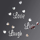 Diy Silver Love Live Laugh Heart Espejo Combinación Es...