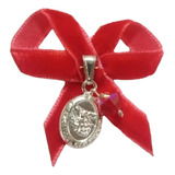 Medalla Protección Bebé San Miguel Arcángel Plata Y Cristal