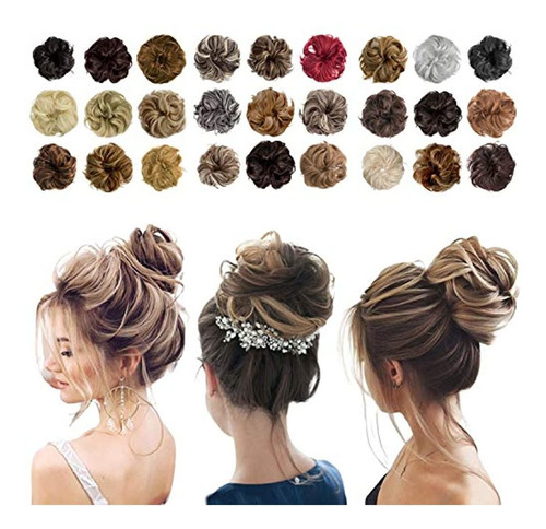 Misy Moño Pieza De Pelo Grueso Updo Scrunchies - Qunlinta