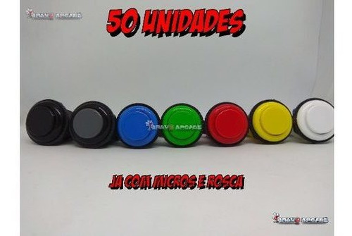 Kit Arcade Fliperama 50 Botões De Nylon Aegir