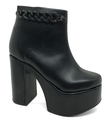 Bota Botineta Gamuza Mujer Taco Alto 12 Cm Plataforma 