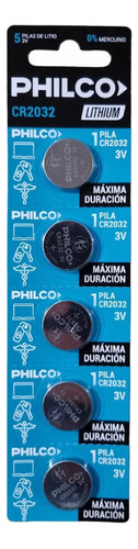 Pila Litio Cr2032 Philco Caja X 100 Pilas