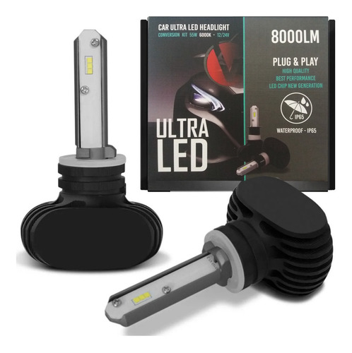 Par Lâmpadas Farol Milha C3 2009 2010 2011 Ultra Led 6000k