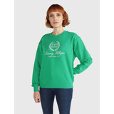 Sudadera  Cuello Redondo De Mujer Tommy Hilfiger Verde