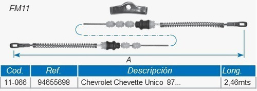 Guaya Freno De Mano Chevrolet Chevette Unico  87... 2.46mts Foto 5