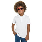 Camisa Polo Infantil Brandili Masculina 4 Ao 10 - Branca