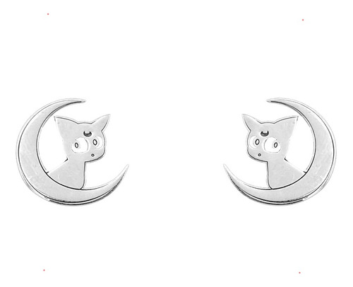 Aretes Gato Sailor Moon Plata 925 Envio Gratis