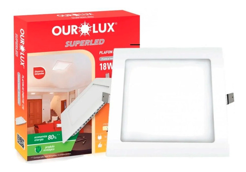 Kit 40 Promoção Plafon Led 18w Ourolux Embutir 4000k