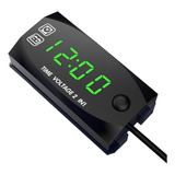 Voltímetro De Voltaje Moto Dc 6v-30v 2 En 1 Reloj Digital