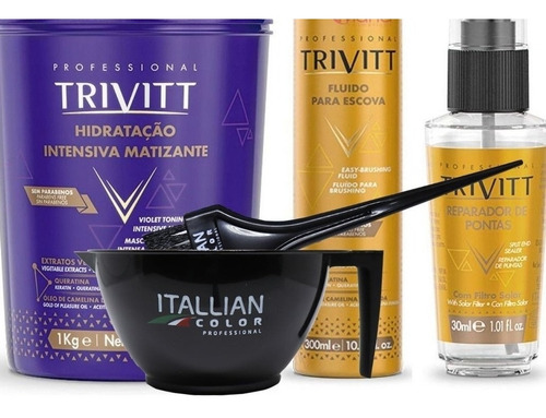 Kit Creme De Hidratação Profissional Itallian Trivitt Fluido