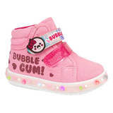 Tenis Casual Luces Bubble Gummers Rosa/fuchsia Niña Emyi